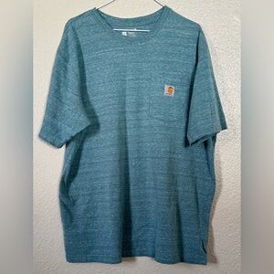 Carhartt M Sz. L Blue/Green Outdoor Heavyweight Loose Fit Pocket SS Tee Casual